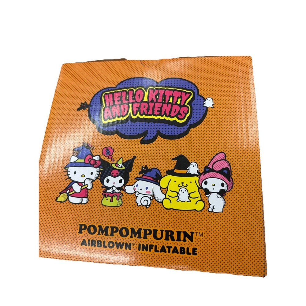 Hello Kitty Pompompurin Witch Hat & Ghost Light Up Halloween Yard Inflatable 5' - Picture 8 of 8